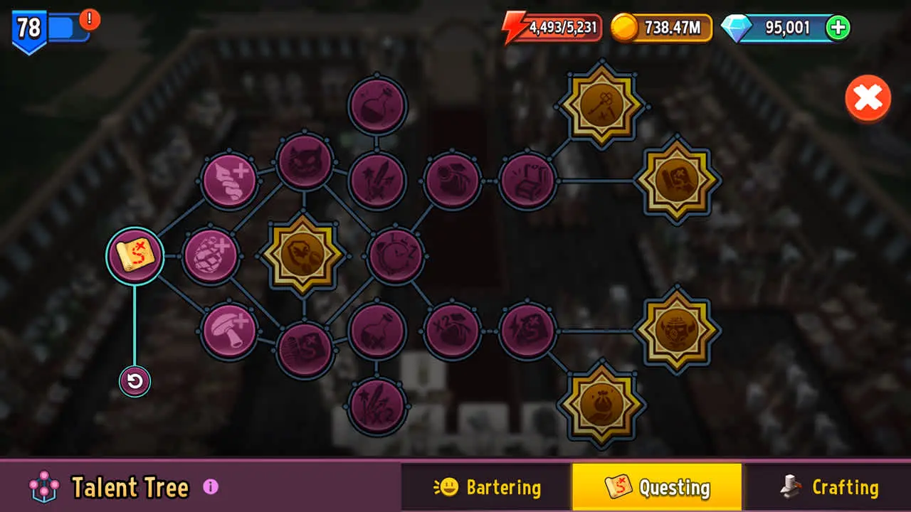 A preview of the Questing talent tree.