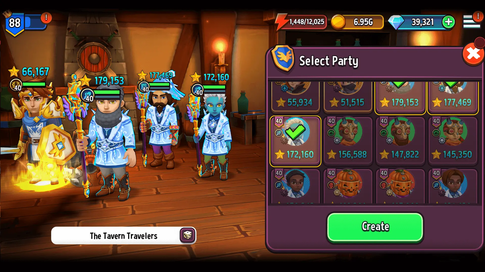 A look at the party preset creation screen.